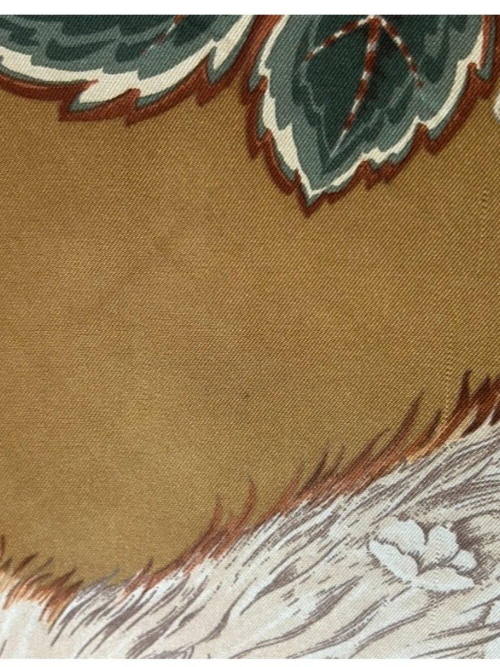 Vintage Salvatore Ferragamo Silk Scarf with Fox & Grape Hand Rolled Edges 33x35 - Picture 16 of 16